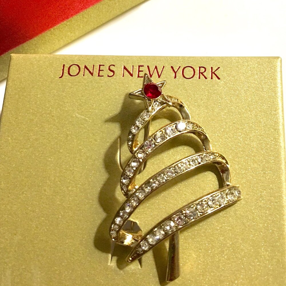 Jones New York Holiday Christmas Tree Brooch